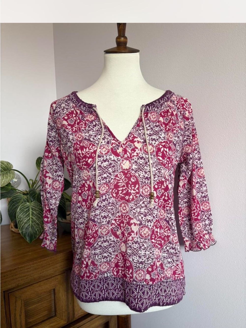 Eddie Bauer Pink and Purple Floral Tunic